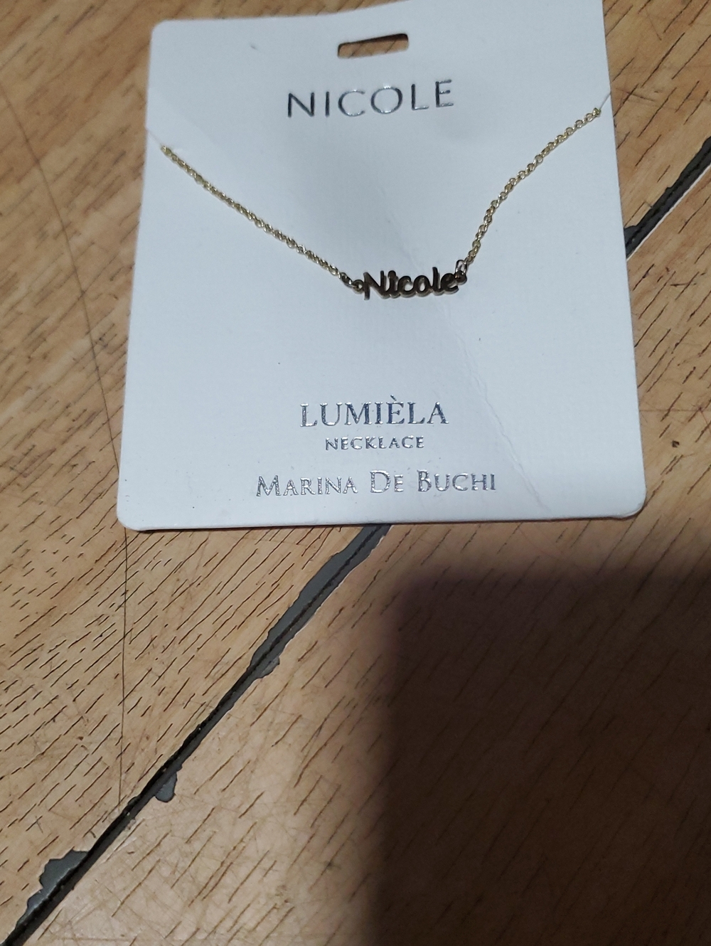 Nicole Gold Nameplate Necklace